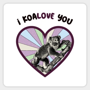 I koalove you - a retro vintage design Sticker